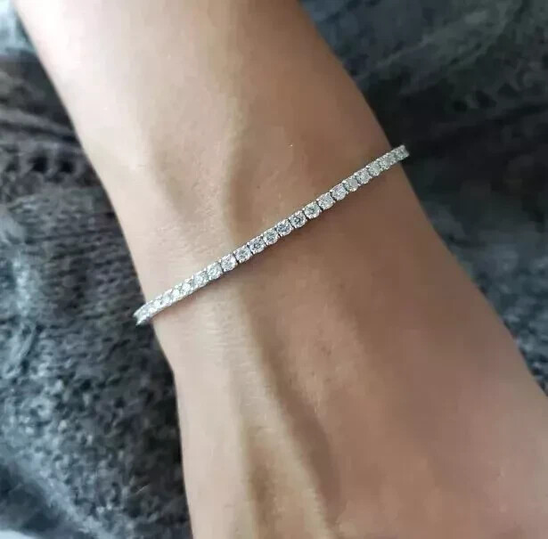 2.50Ct Lab Diamond Tennis Bracelet 7.5 Inch 14K White Gold Plated for Women