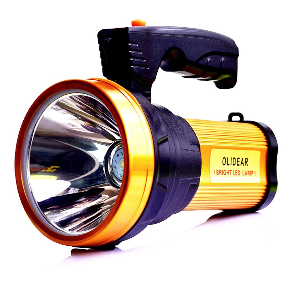 Heavy Duty Flashlight – Bright Rechargeable Searchlight with 2 Modes – Led Sp...