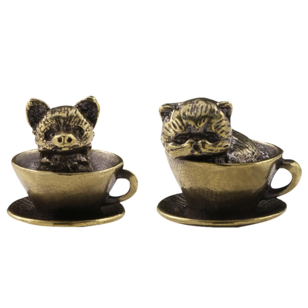 Coffee Cup Pet Ornament Desk Ornament Collectible Gift Crafts Animal Ornaments