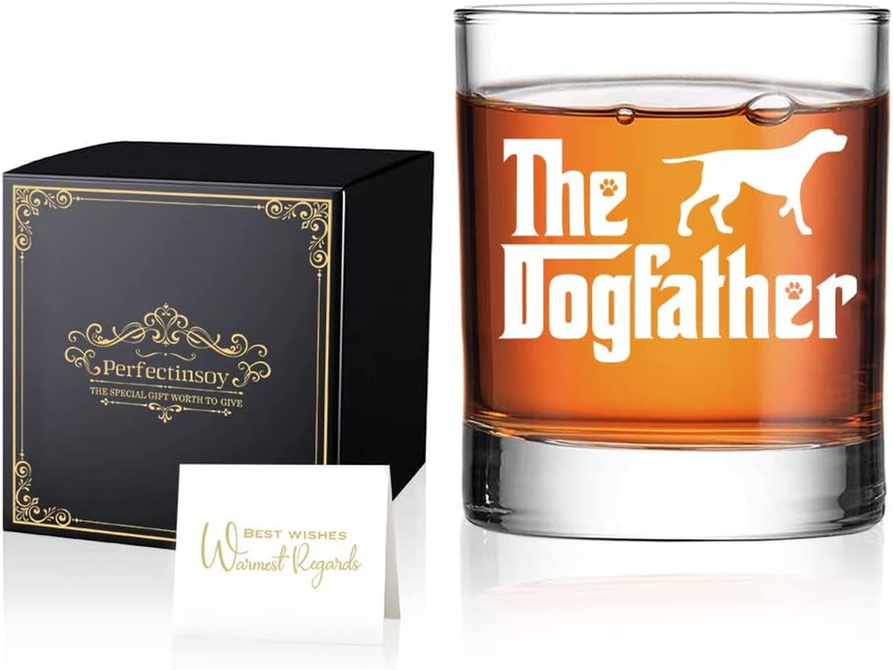 the Dogfather Whiskey Glass Gift Box, Perfect Birthday Gifts for Dog Dad, Dog Mo