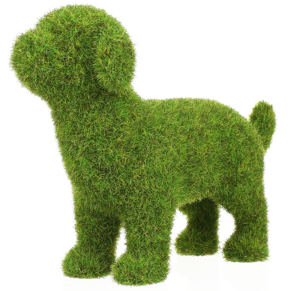 Animal outside Flocked Puppy Ornament Easy to Store Dog Statue