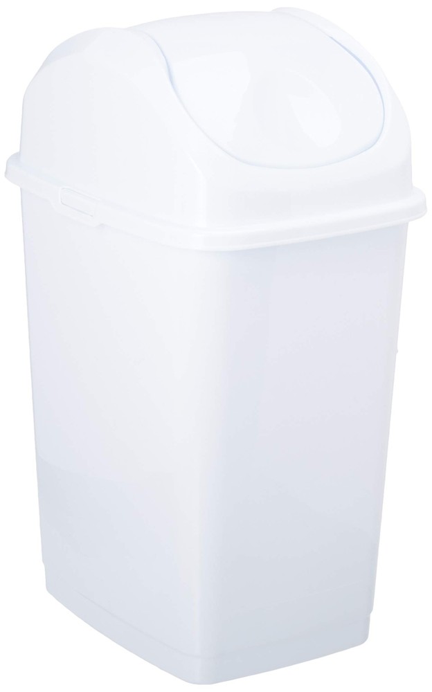 Medium Trash Can with Lid 4.5 Gallon Plastic Swing Top Garbage Can Slim Waste...