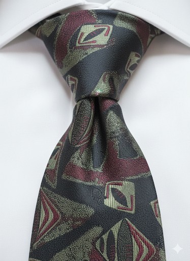 Christian Dior Monsieur Tie Men's Silk Blend Geometric Abstract Vintage USA