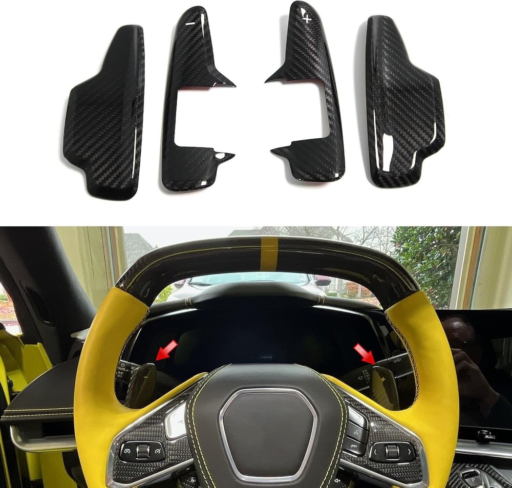 Genuine Carbon Fiber Paddle Shifters for Corvette C8 2020-2023 - Black Add-on