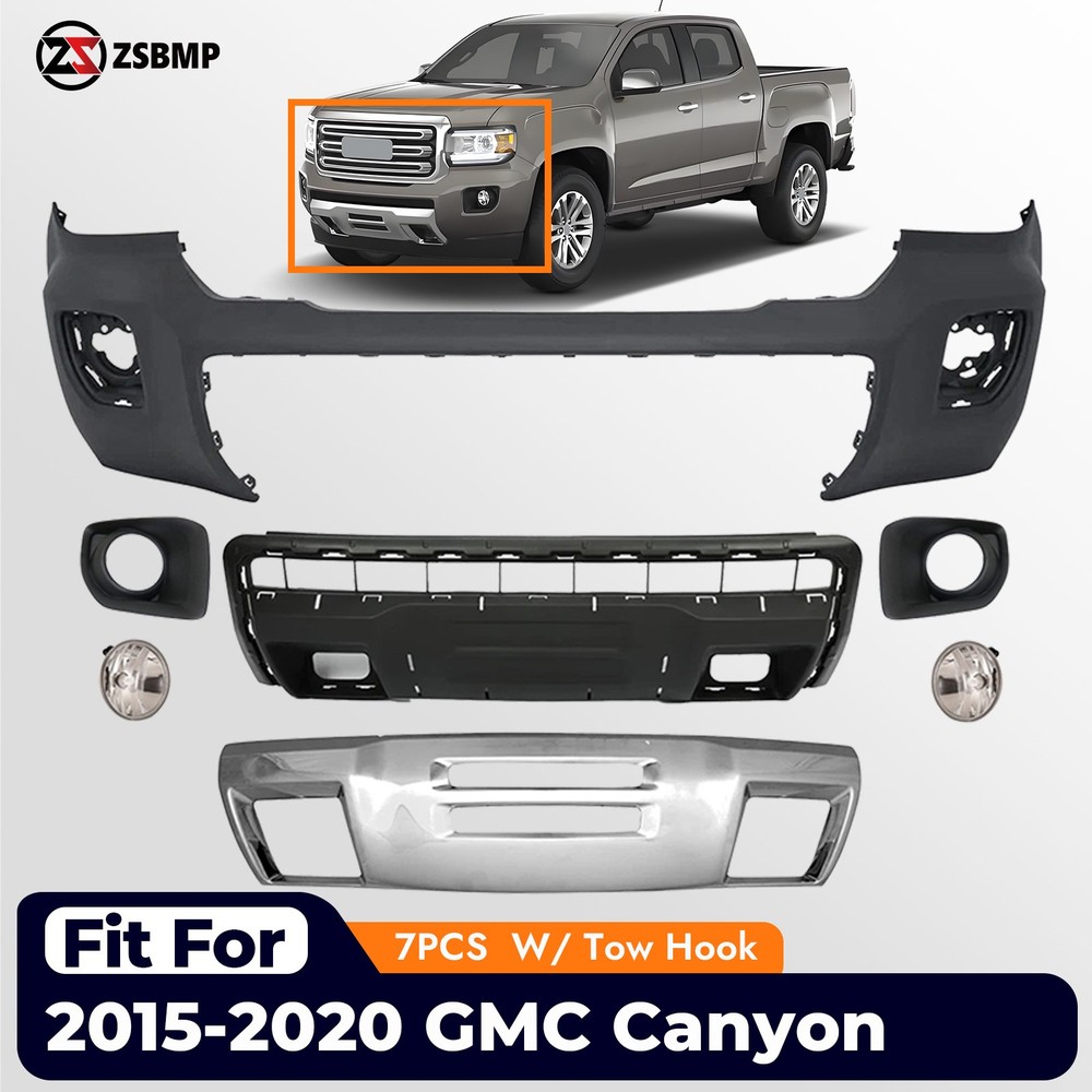 Front Bumper Cover Lower Valance Assembly For 2015-2020 GMC Canyon W/ Tow Hook