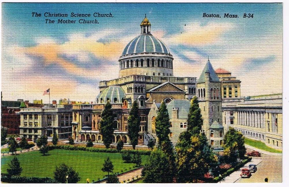 Boston Christian Science Church Postcard Massachusetts Landmark Mother Church  