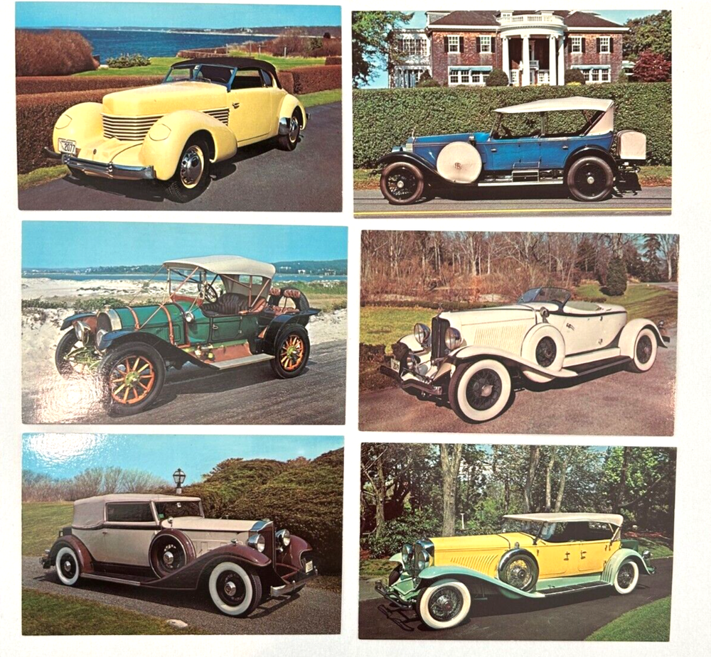 Vintage Postcard Lot of 12 classic cars at Heritage Plantation in Sandwich, MA