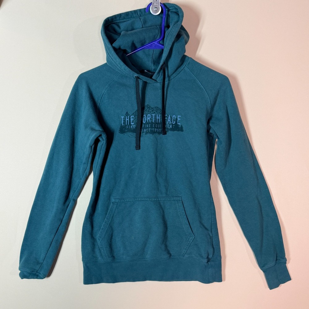 The North Face Graphic Print Pullover Hoodie Hoody Forest Green Women's Size XS