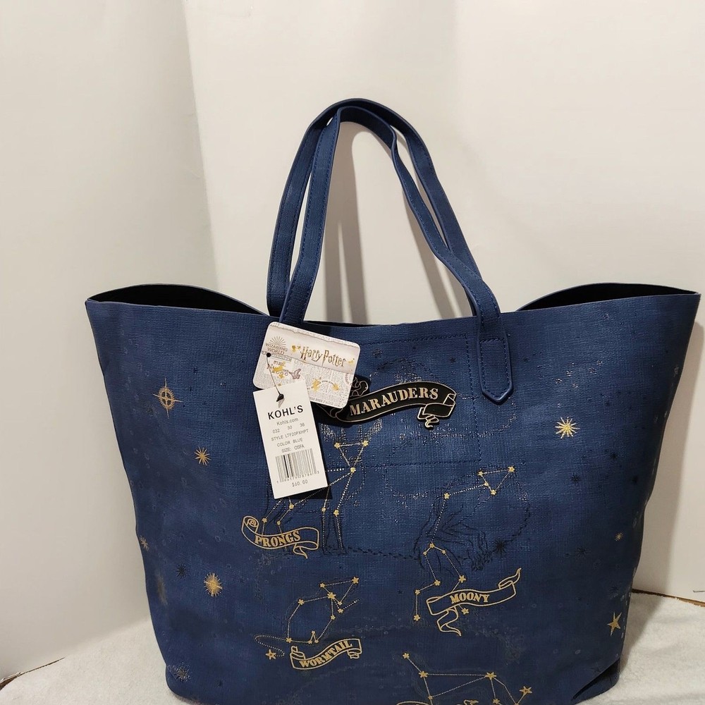 Harry Potter Marauders Tote Bag Large Blue 19x12x6