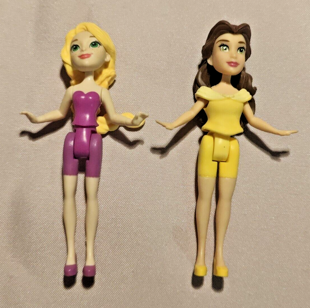 Disney Frozen Elsa and Belle 3.25-inch Magic Clip Dolls 2-Pack Mini Figures