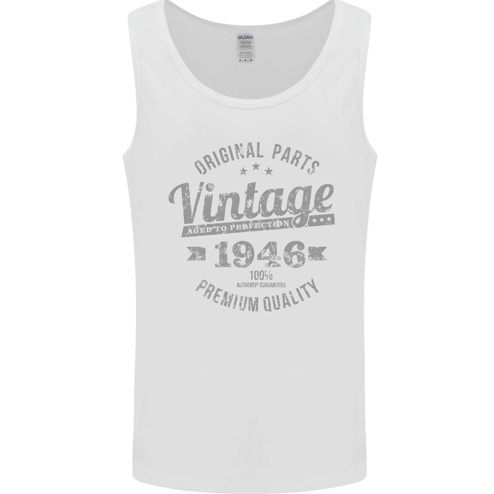 Vintage Year 79th Birthday 1946 Mens Vest Tank Top White