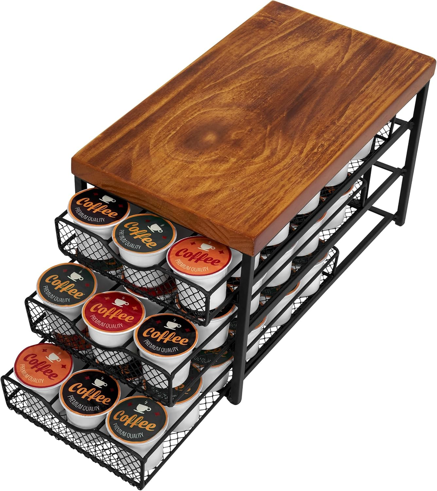 Coffee Pod Drawer Holder for K Cup 3Tier Coffee Pod Drawer Organizer No Assembly
