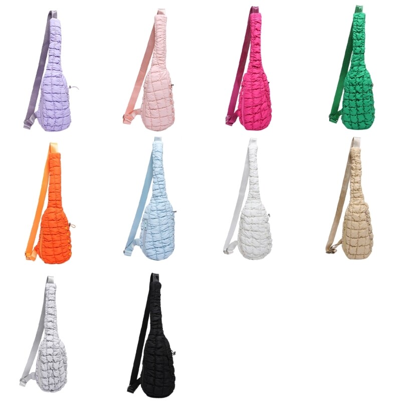 Unisex Shoulder Bag Casual Nylon Chest Pack with Large Pockets Crossbody Purse