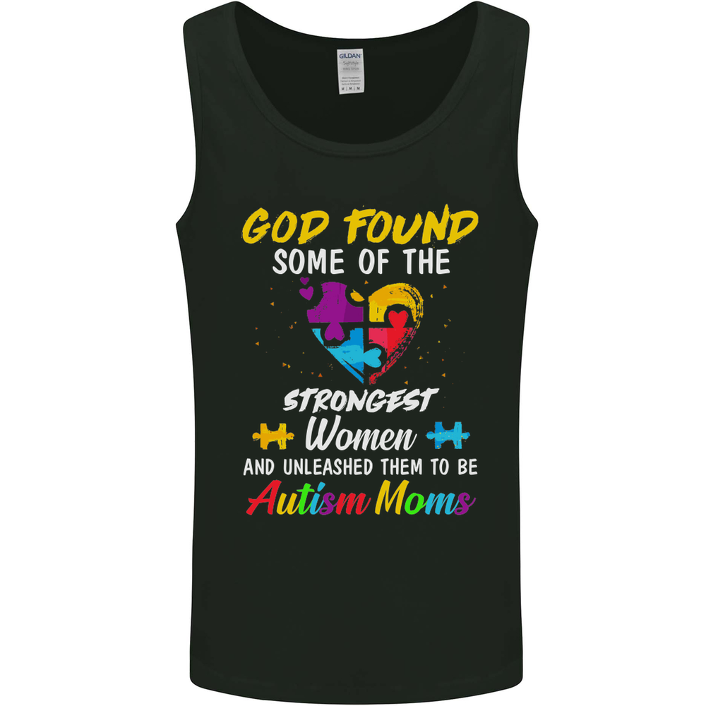 God Found Autism Moms Autistic ASD メンズ ベスト タンクトップ