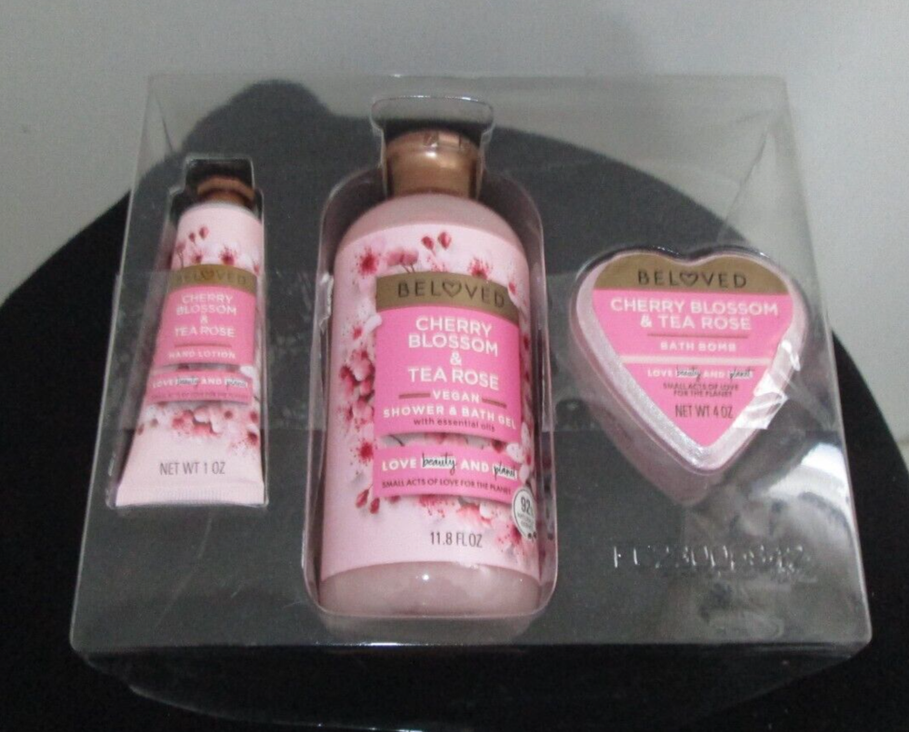 Beloved Cherry Blossom & Tea Rose Shower Gel, Hand Lotion and Bomb