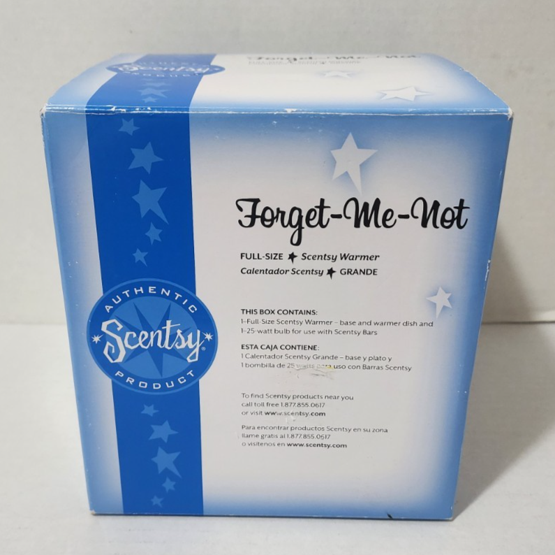 Scentsy Forget-Me-Not Wax Warmer RETIRED Blue Alzheimer's Awareness with Box