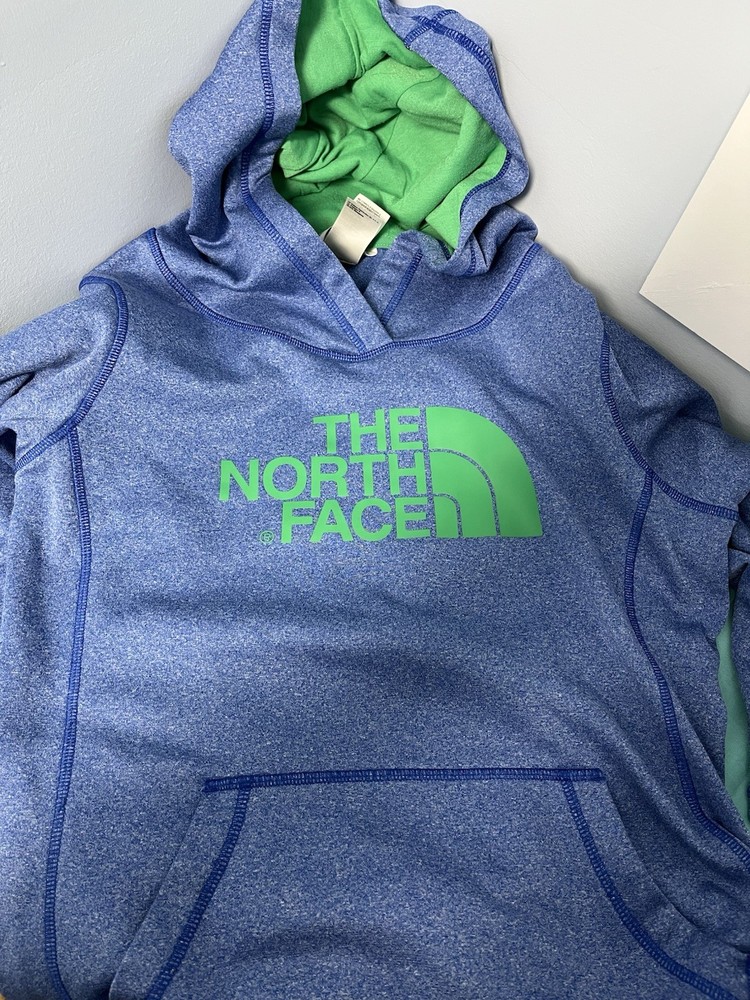 The North Face Hoodie Women's Medium Blue Green Pullover Sweatshirt Pockets