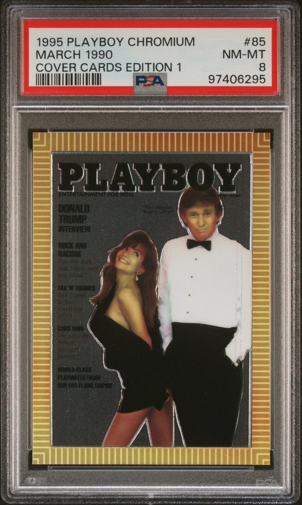 1995 Playboy Chromium Card #85 President Donald Trump Graded PSA 8 Nm - Mint
