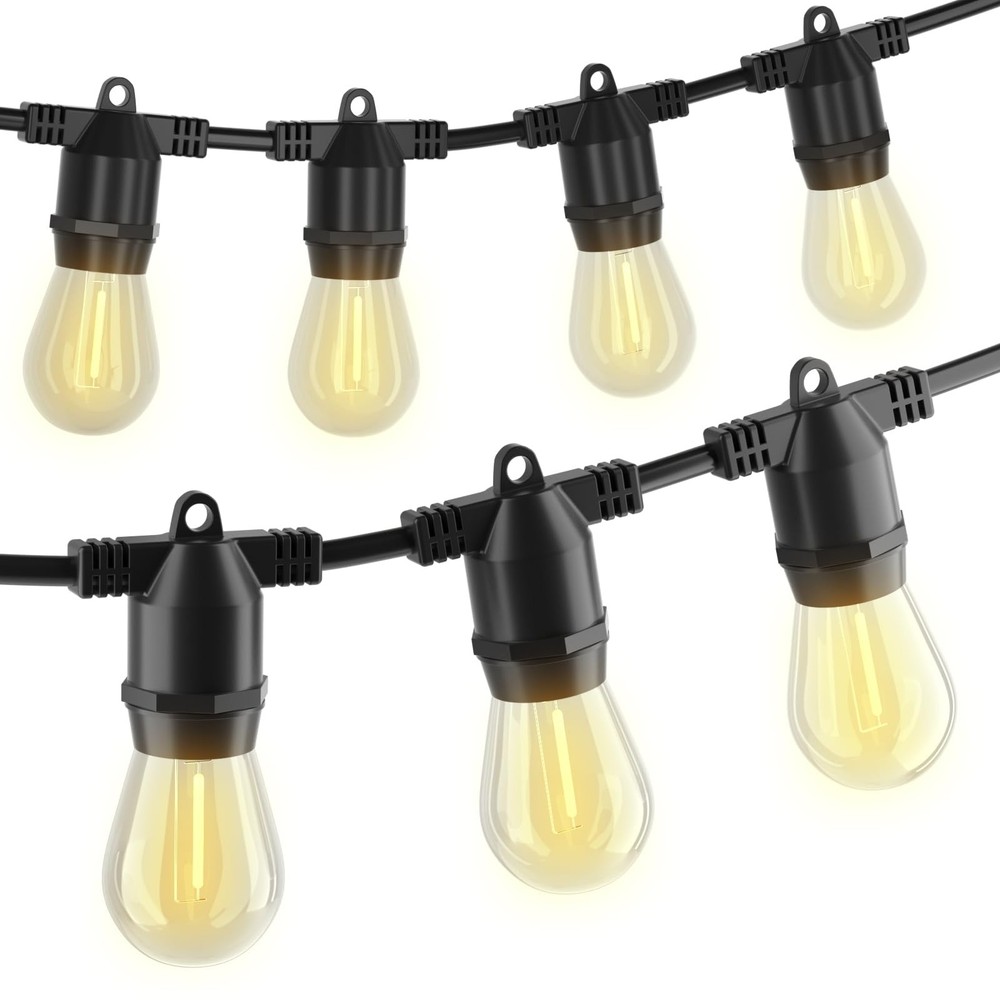 48FT S14 LED Outdoor String Lights IP65 Waterproof Patio Lights for Outside