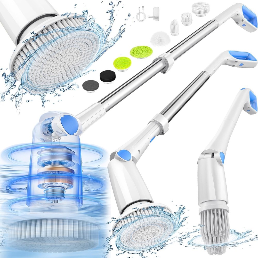Electric Spin Scrubber Shower Scrubber,IPX7 Waterproof Electric Scrubber for ...