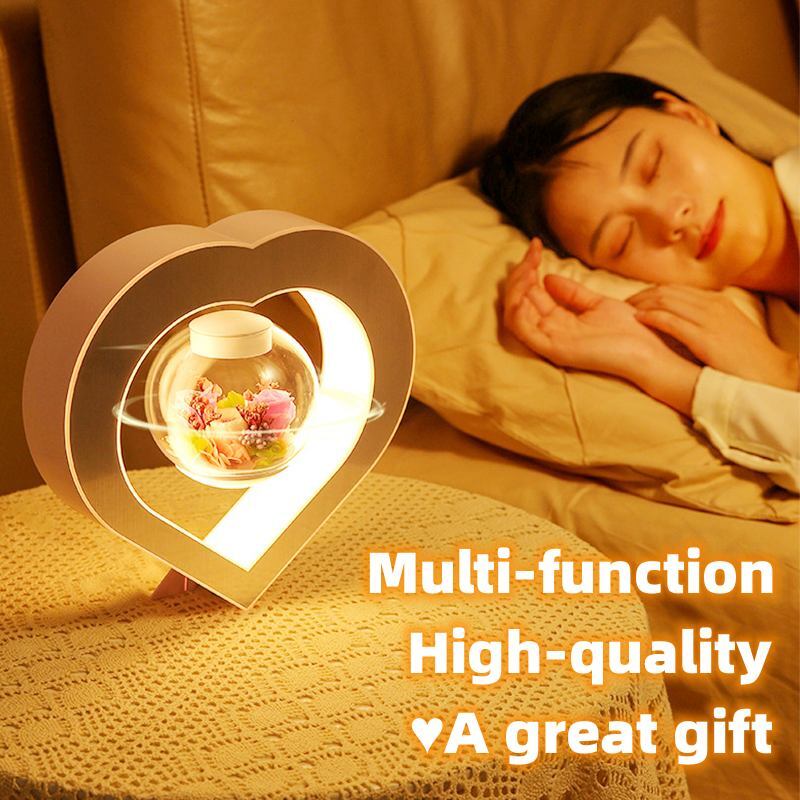 Valentine's Day LED Floating Heart Night Light with Magnetic Levitation  -image