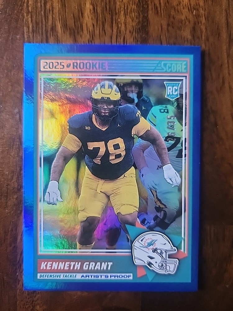 2025 Panini Score Rookies SP Artist's Proof 26/35 Kenneth Grant #33 Dolphins