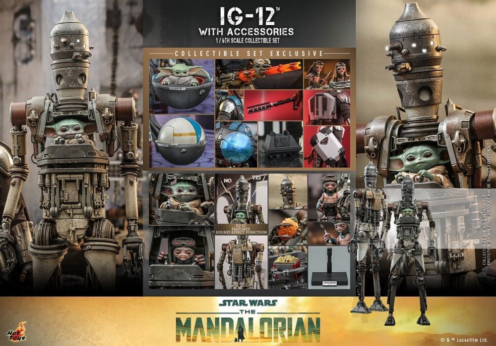 INStock Hot Toys TMS105 Star Wars The Mandalorian IG-12 Figure W/Accessories Toy