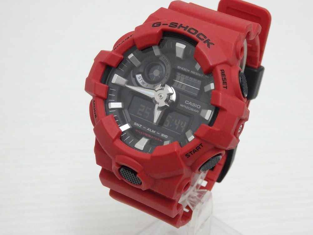 Used Casio G-Shock GA-700 Analog Digital Quartz Red Watch