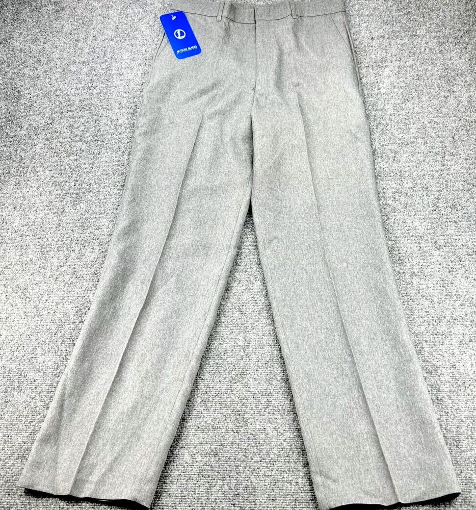 Vintage Levis Action Slacks Mens 34x34 Gray Flat Dress Pants Dacron Polyester