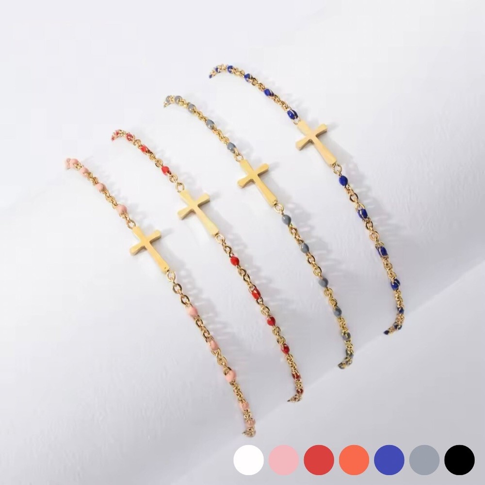 Christian Cross Stainless Steel Bracelet for Women and Girls