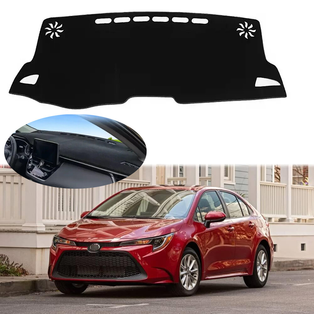 Black Dashboard Dash Mat Sun Visor Cover for 2019-24 Toyota Corolla