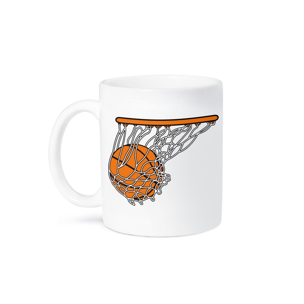 3D Rose Basketball Woosh Ball in Net Sports Design Mug