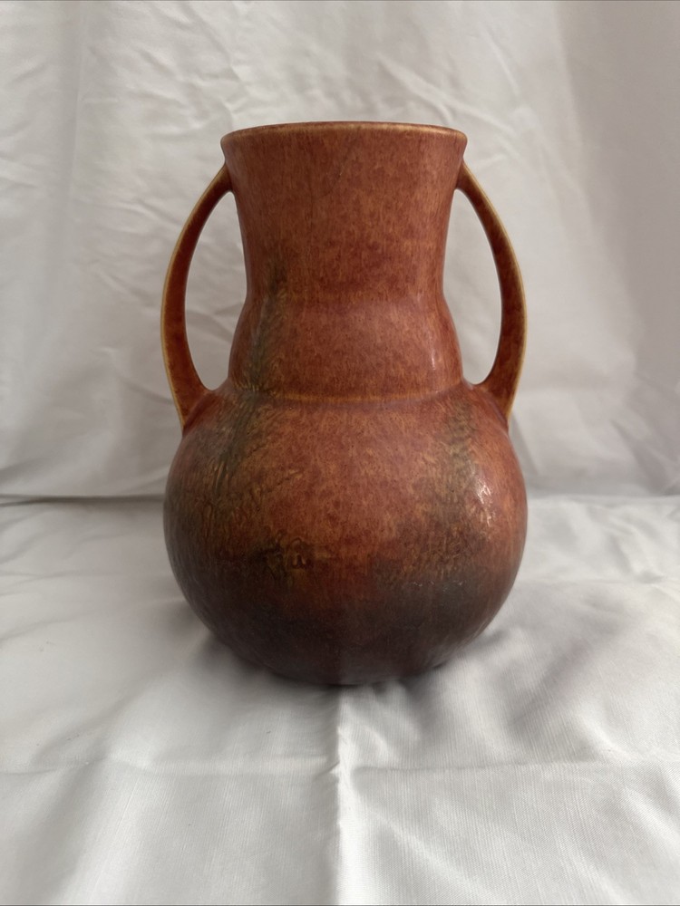 ROSEVILLE Windsor 528-9 Molted Rust Fern Vase 1932 Rare Beautiful Collectible