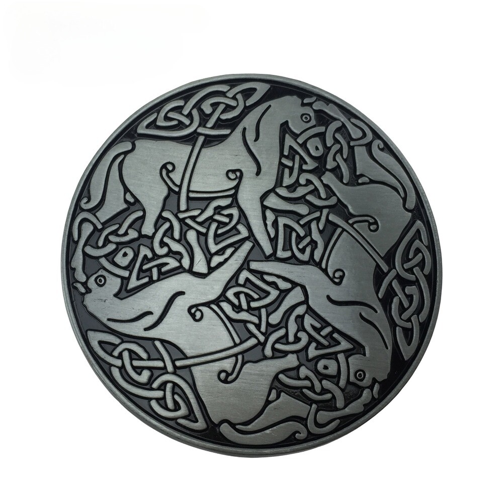 Celtic Horses Western Belt Buckle for Men Women Cowboy Rodeo Vintage Style Wear