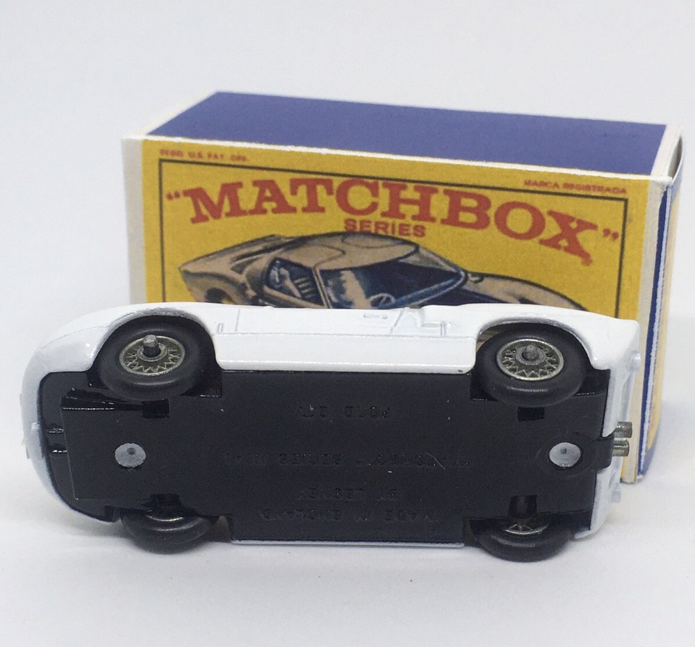 Lesney Matchbox 41 Custom GT 40 With Spoke Wheels With Reproduction Box.