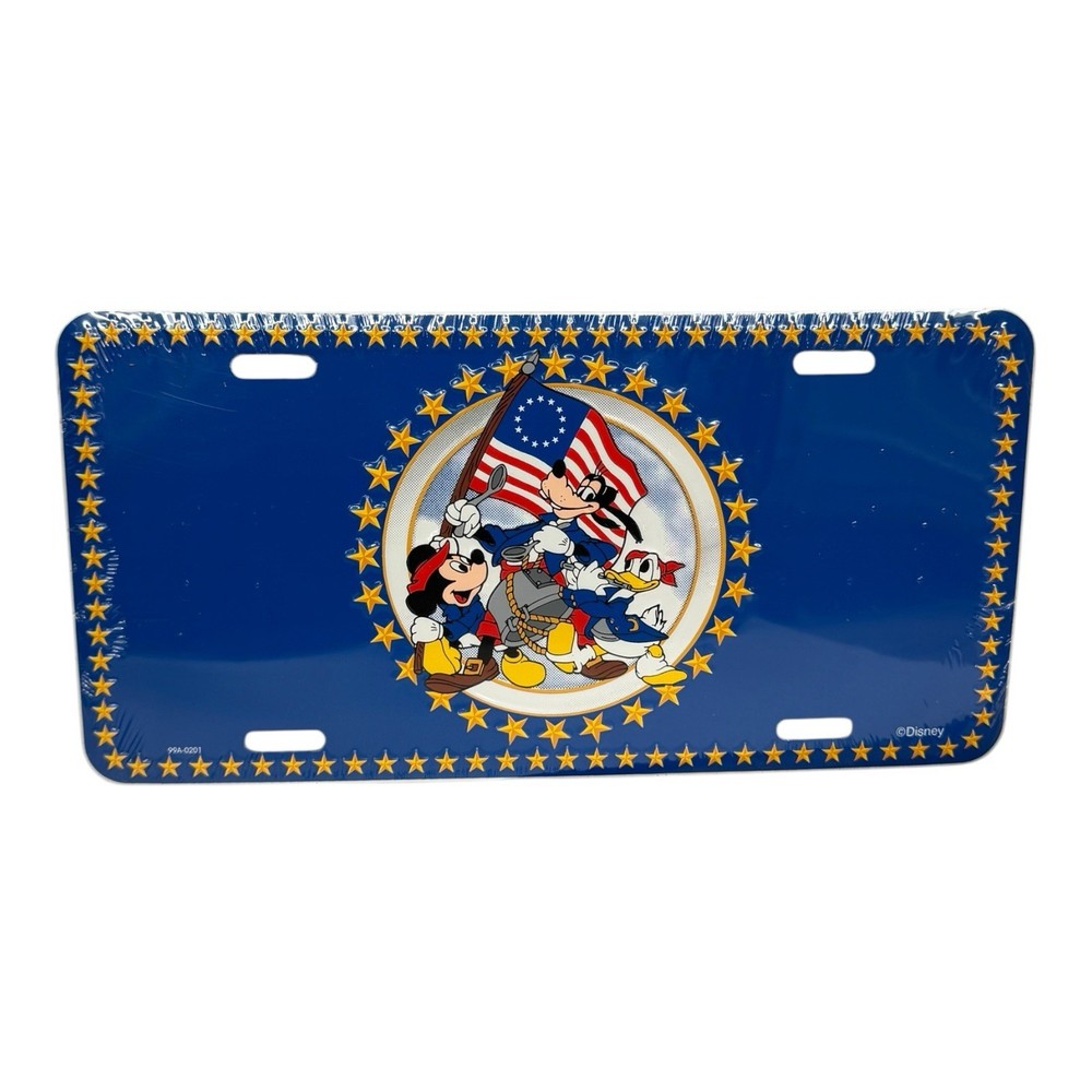 Disney Bicentennial America On Parade Vintage Metal License Plate Sign Sealed Collectible
