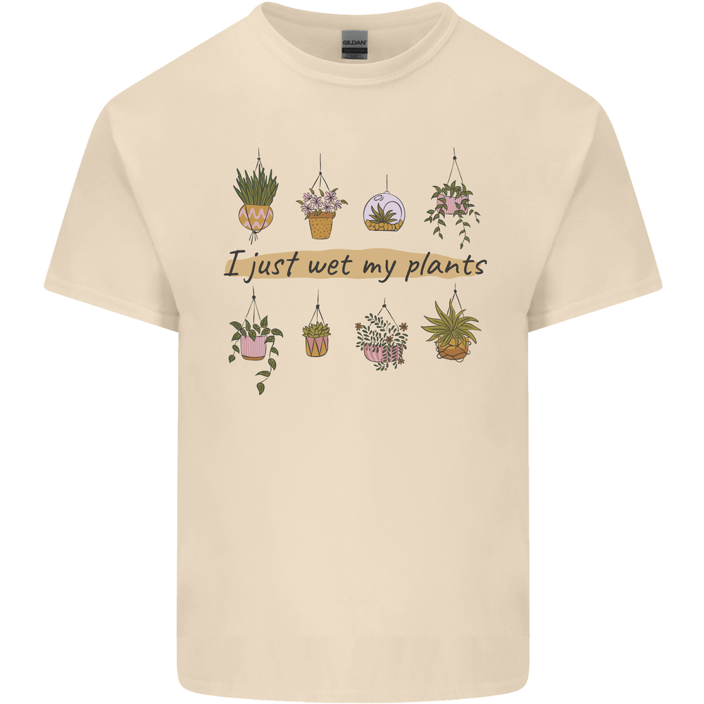 I Just Wet My Plants Funny Gardening House Mens Cotton T-Shirt Tee Top
