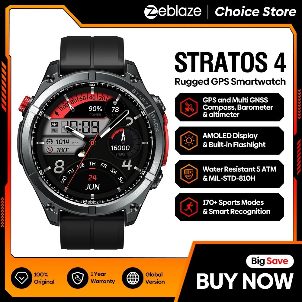 Zeblaze Stratos 4 GPS Smartwatch 1.43