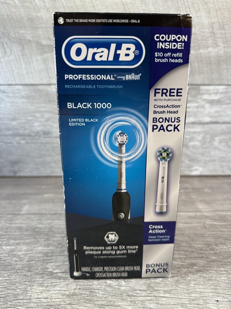 Oral-B Pro 1000 Black Rechargeable Electric Toothbrush with Charger  