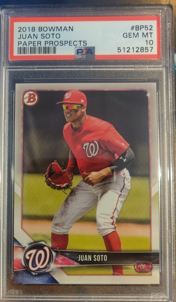 Juan Soto 2018 Bowman Prospects Rookie Card BP52 PSA 10 GEM MINT