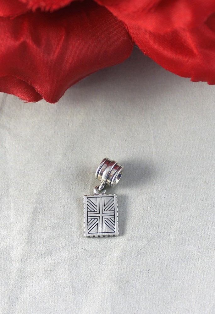 Sterling Silver Retired ALE Pandora Greetings from London Stamp Charm CAT RESCUE
