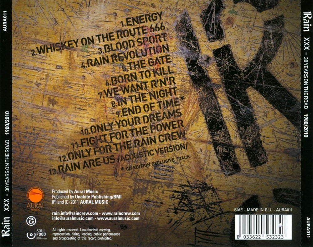 RAIN XXX: 30 YEARS ON THE ROAD 1980-2010 NEW CD