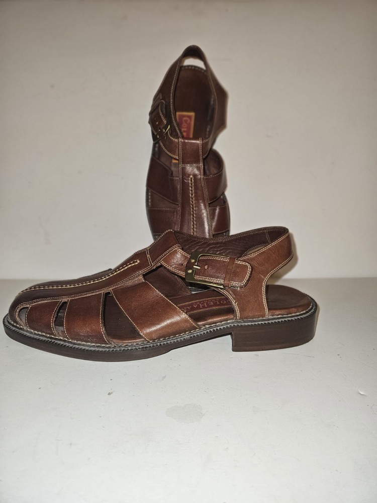 Vintage Cole Haan Fisherman Sandal M Size 10 D Brown Leather City Buckle Country