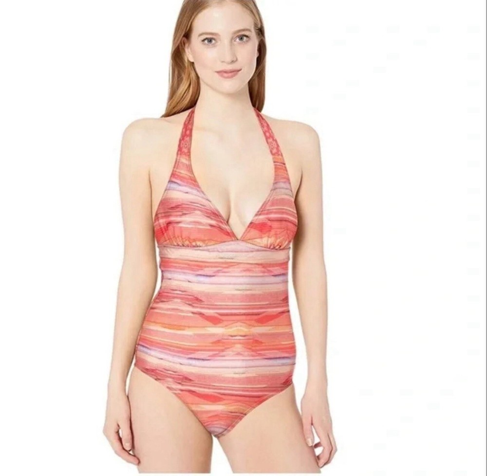 PrAna, Women’s Lahari One Piece Swimsuit, Size Large, Peach Bonita