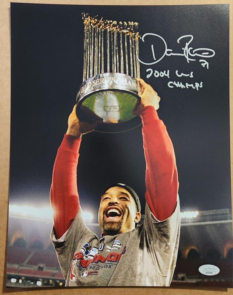 Dave Roberts Boston Red Sox World Series INSC Dodgers Autographed 11x14 JSA