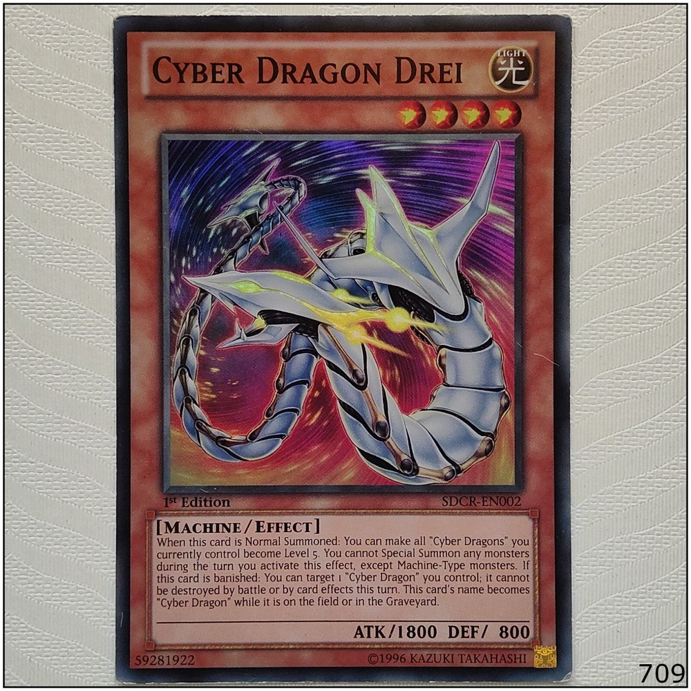 Cyber Dragon Drei SDCR-EN002 Super Rare 1st Edition Yugioh Card-image