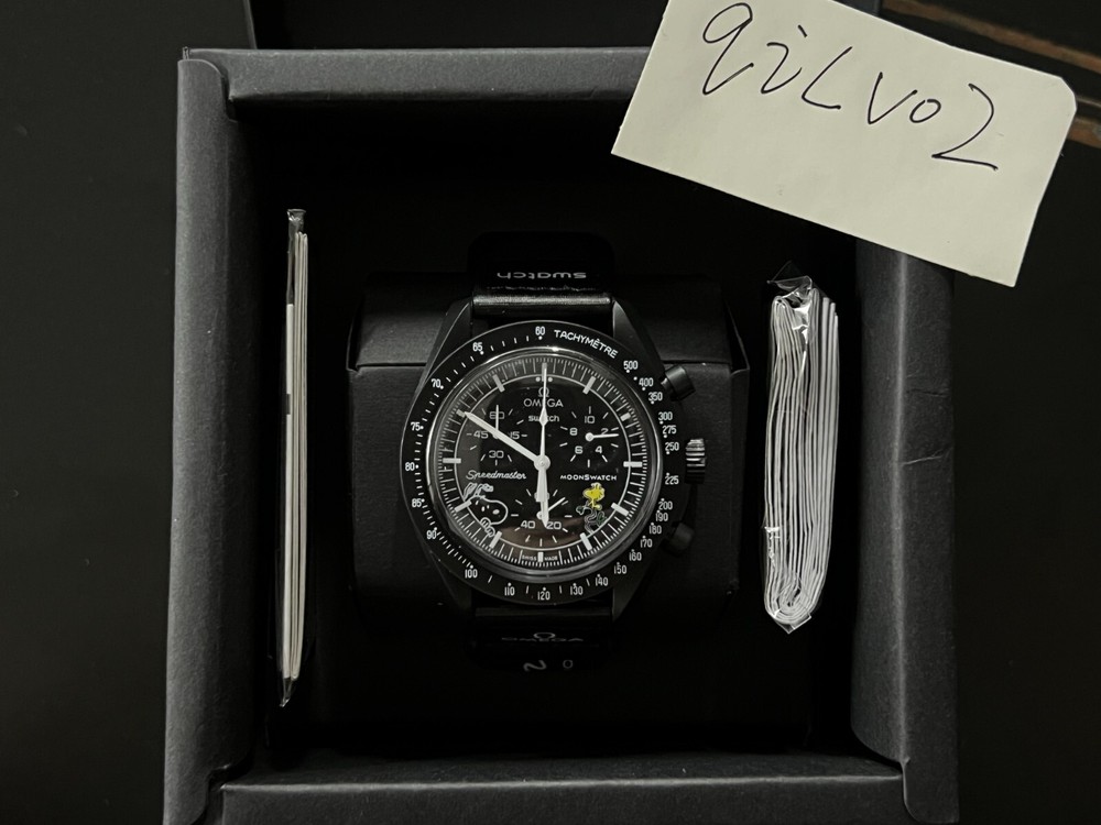 Swatch Black Moonswatch Mission to the Moonphase Moon waterproof