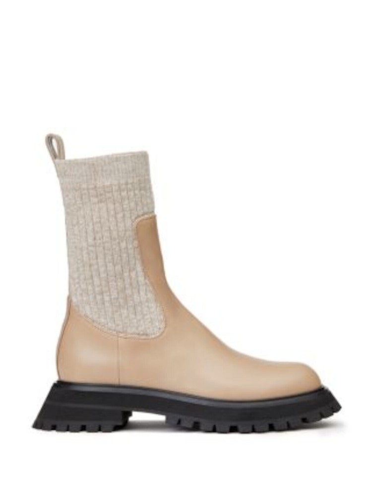 LAFAYETTE 148 NEW YORK Womens Beige Pull Tab Clarence Round Toe Boots 36.5