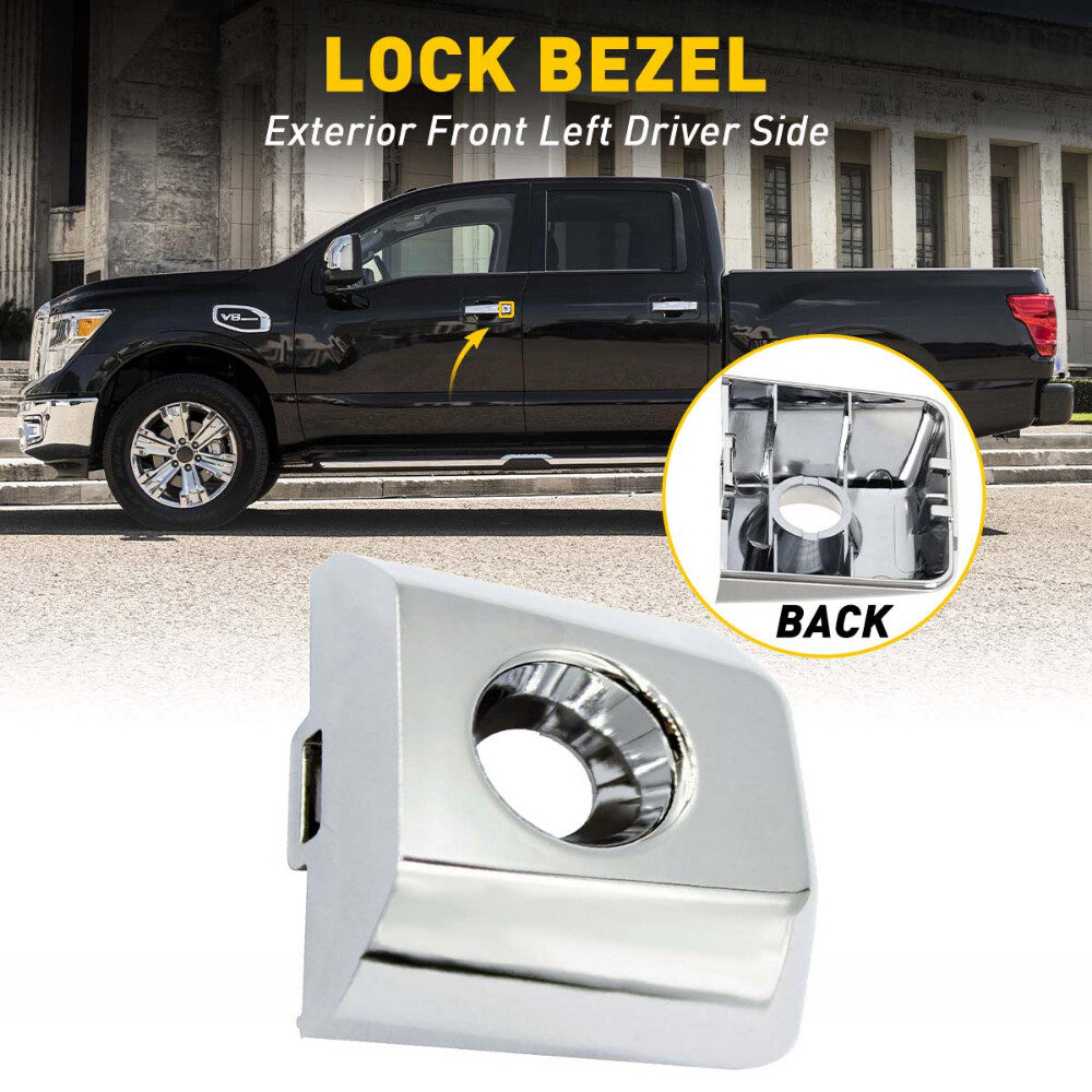 Left Door Driver Handle Bezel Key Lock Cover for 04-19 Nissan Titan 806479FU0B M