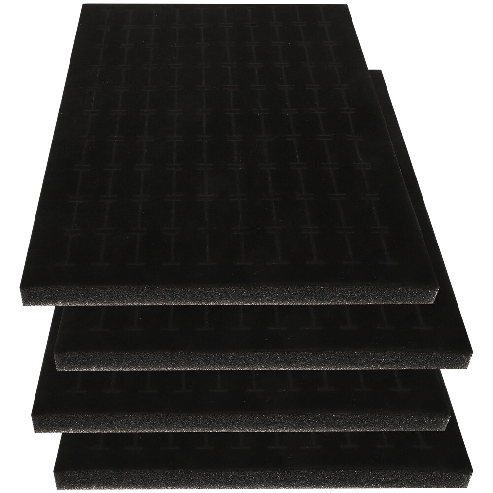 4 black foam jewelry insert pads for ring and earring displays